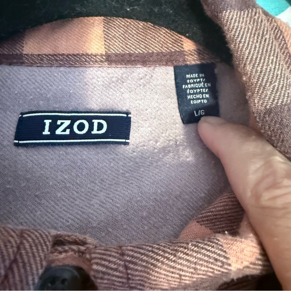 Upcycled Izod Plaid Flannel Bleached Tunic | OOAK | size Large - Picture 8 of 9